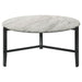 Tandi - Round Coffee Table Faux Marble - White And Black - Simple Home Plus