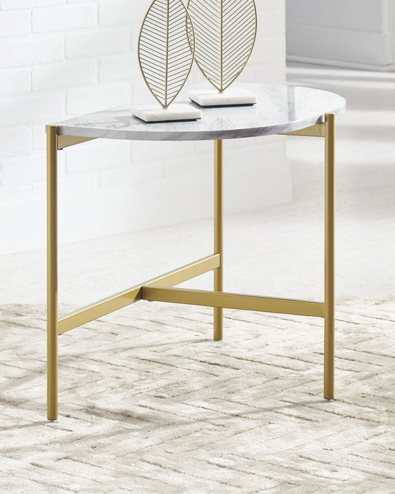 Wynora - White / Gold - Chair Side End Table - Simple Home Plus