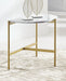 Wynora - White / Gold - Chair Side End Table - Simple Home Plus