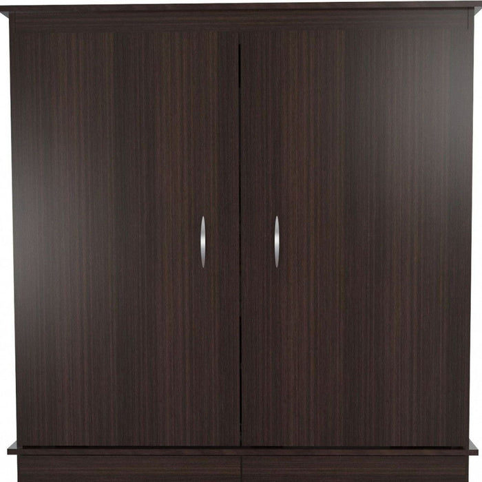 Melamine Mirrored Four Drawer Combo Dresser - Espresso