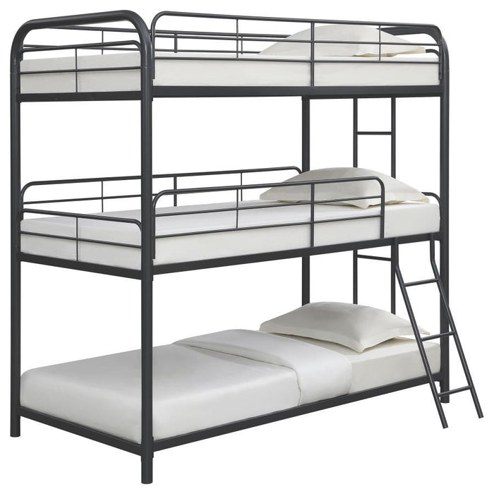 Garner - Triple Bunk Bed With Ladder - Simple Home Plus