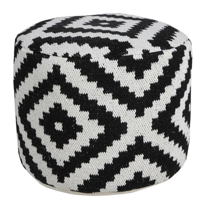 Cotton Blend Ottoman - Black