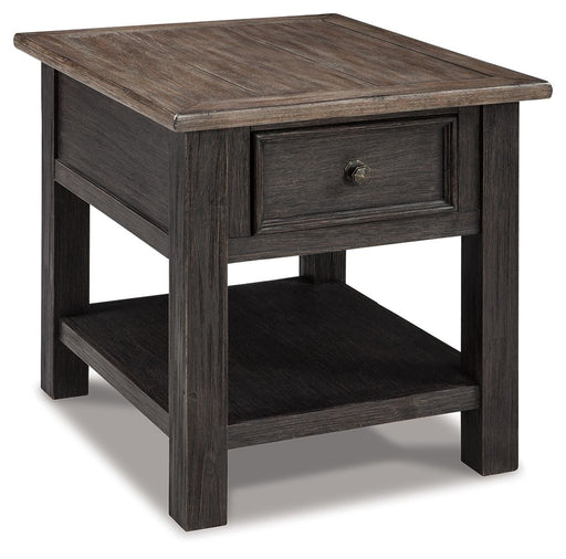 Tyler - Grayish Brown / Black - Rectangular End Table - Simple Home Plus