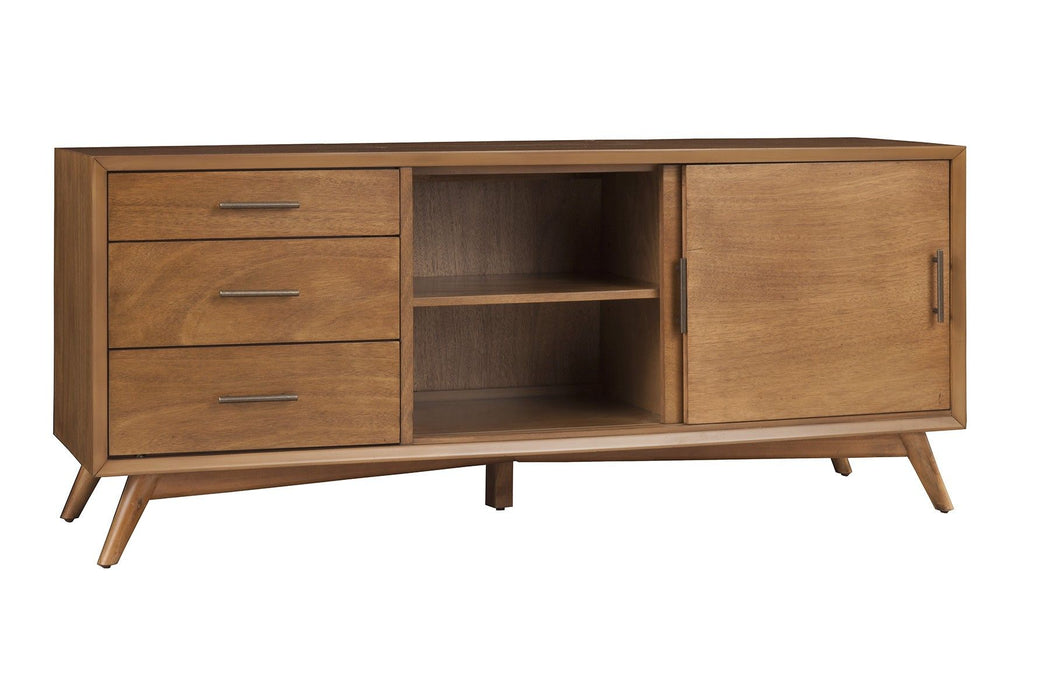 TV Stand With Drawers And Sliding Door - Brown