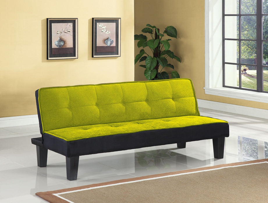 Fabric Sofa With Black Legs - Green