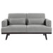 Blake - Upholstered Loveseat With Track Arms - Sharkskin And Dark Brown - Simple Home Plus