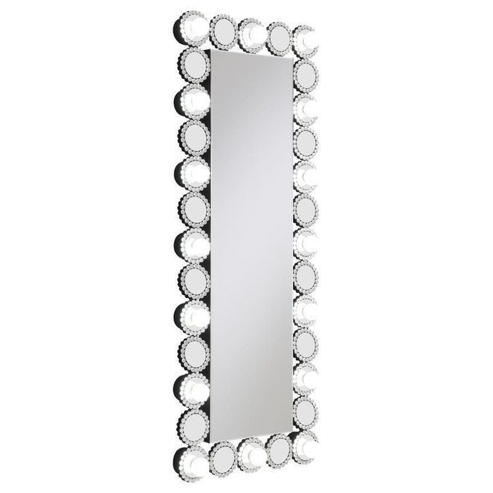 Aghes - Rectangular Wall Mirror With LED Lighting Mirror - Silver - Simple Home Plus