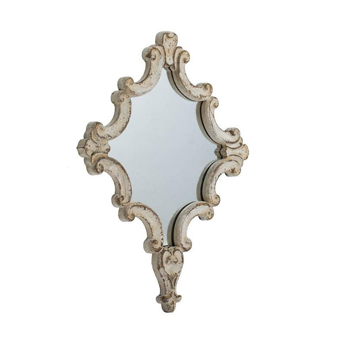 30" Abstract Framed Accent Mirror - White