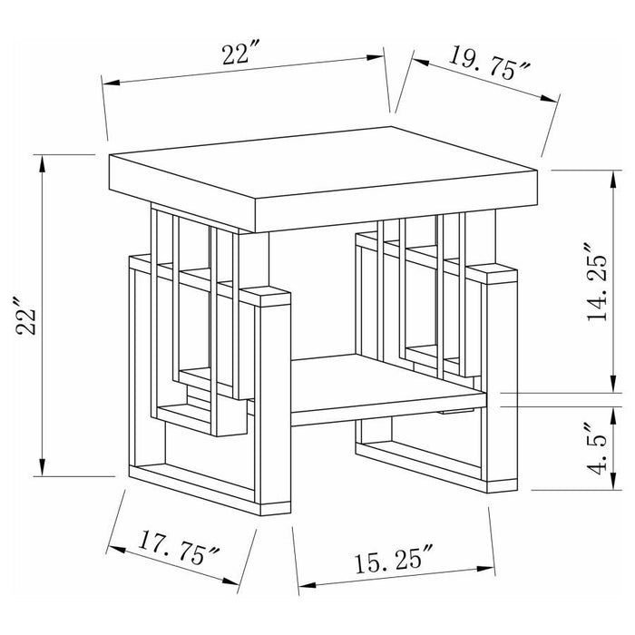 Schmitt - Rectangular End Table - High Glossy White - Simple Home Plus