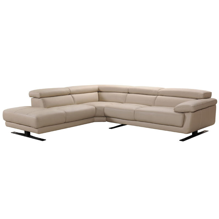 Leather Sectional Sofa - Taupe