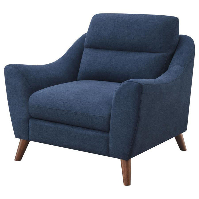 Gano - Sloped Arm Upholstered Chair - Navy Blue - Simple Home Plus