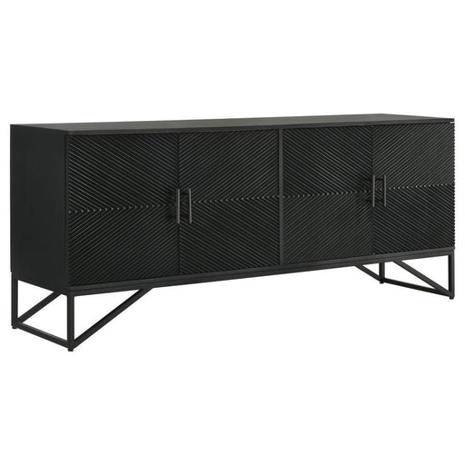 Riddell - 4-Door Accent Cabinet - Black - Simple Home Plus