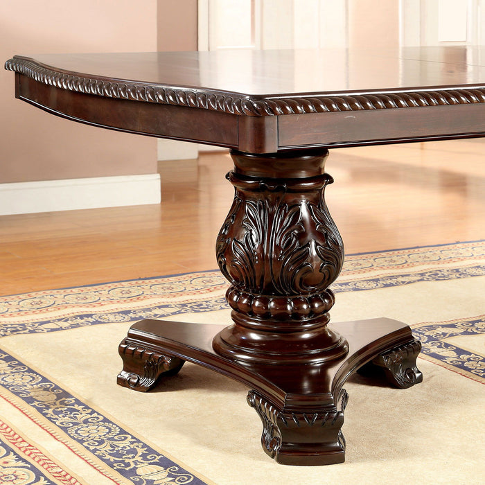 Bellagio - Dining Table With 2 Leaves - Brown Cherry - Simple Home Plus