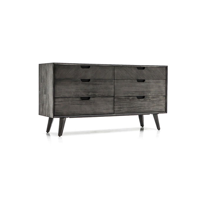 Solid 6 Drawer Double Dresser - Gray