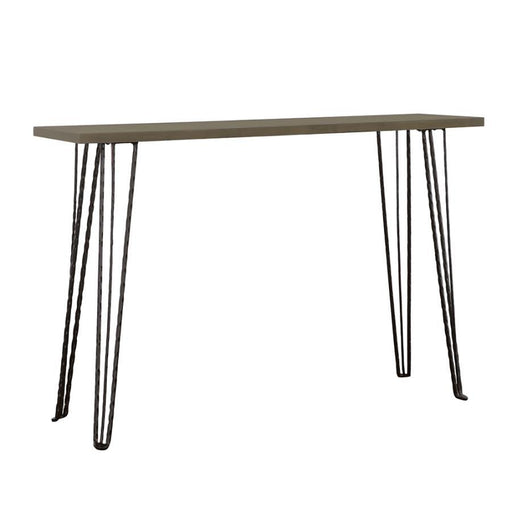 Neville - Rectangular Console Table - Concrete And Black - Simple Home Plus