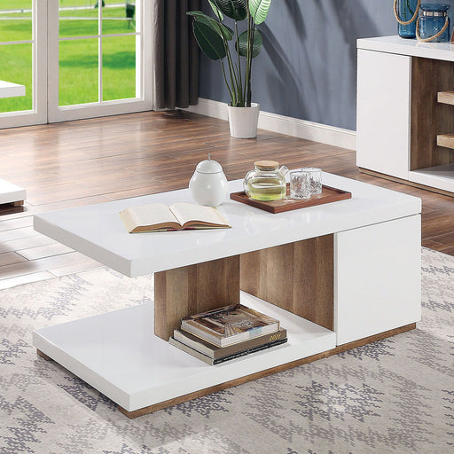 Moa - Coffee Table - White / Natural Tone - Simple Home Plus