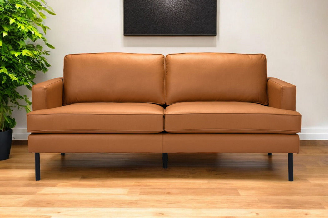 Polyester Sofa With Black Legs - Brown