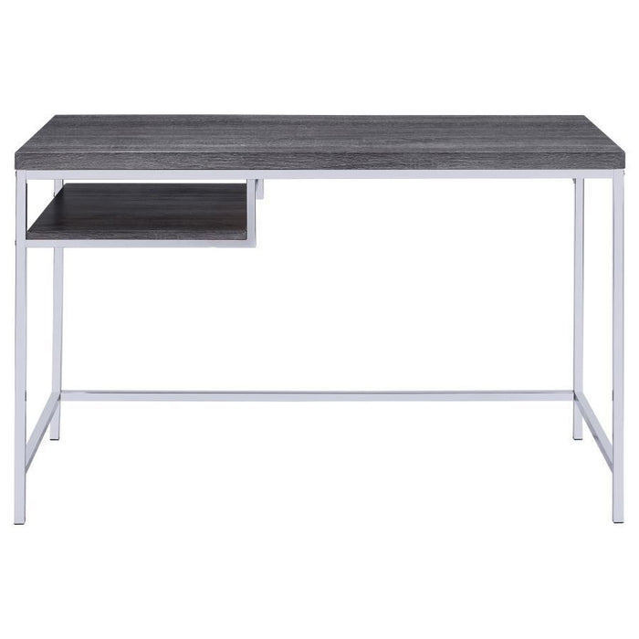 Kravitz - Rectangular Writing Desk - Weathered Gray And Chrome - Simple Home Plus