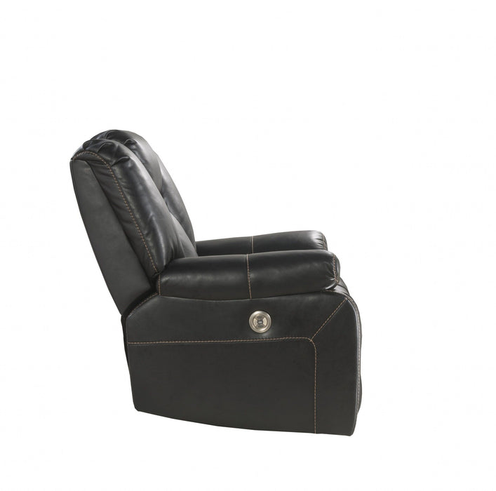 Leather-Aire Upholstery Recliner (Power Motion) - Black