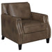 Leaton - Upholstered Recessed Arm Chair - Brown Sugar - Simple Home Plus