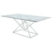Beaufort - Rectangle Glass Top Dining Table - Chrome - Simple Home Plus