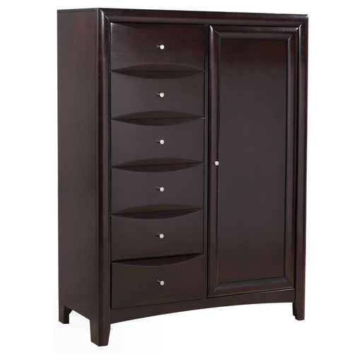 Phoenix - 6-Drawer Door Chest - Deep Cappuccino - Simple Home Plus