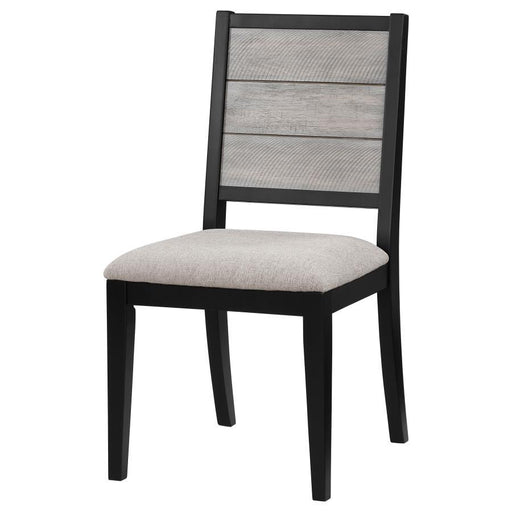 Elodie - Upholstered Padded Seat Dining Side Chair (Set of 2) - Dove Gray And Black - Simple Home Plus