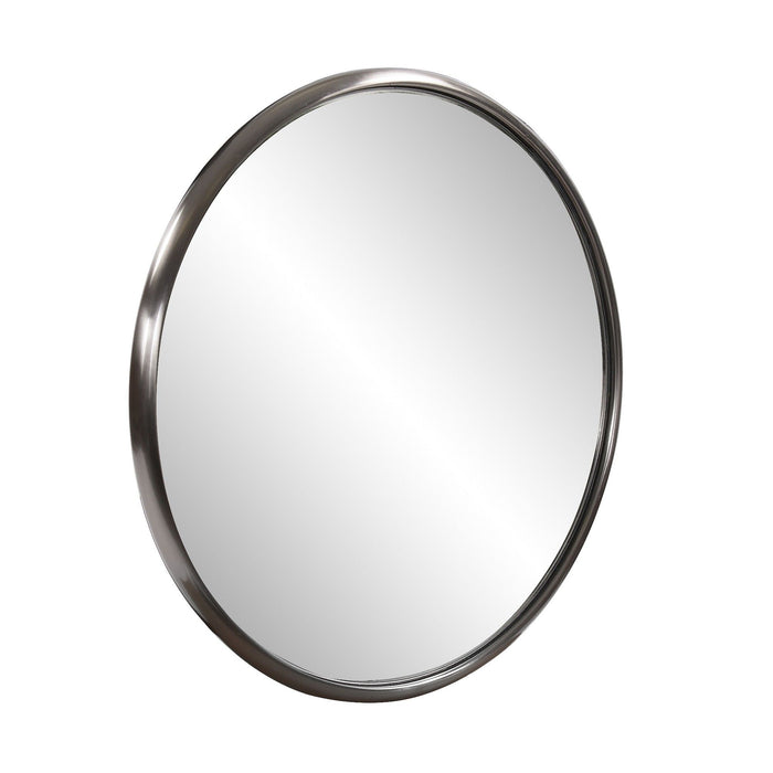 20" Round Metal Framed Accent Mirror - Silver