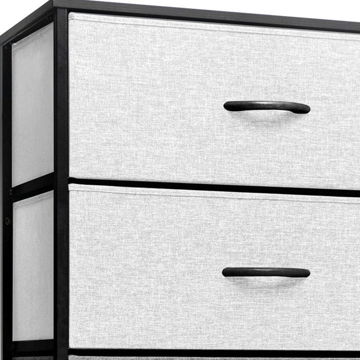 Steel And Fabric Five Drawer Double Dresser - Gray / Black