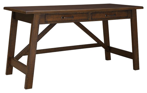 Baldridge - Rustic Brown - Home Office Large Leg Desk - Simple Home Plus