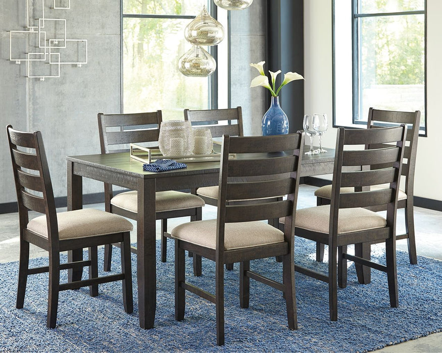 Rokane - Brown - Dining Room Table Set (Set of 7) - Simple Home Plus