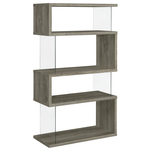 Emelle - 4-Shelf Bookcase With Glass Panels - Simple Home Plus