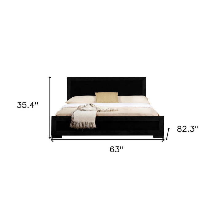 Queen Platform Bed - Black Wood