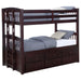 Kensington - Twin Over Twin Bunk Bed With Trundle - Cappuccino - Simple Home Plus