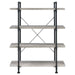 Delray - 4-Tier Open Shelving Bookcase - Gray Driftwood And Black - Simple Home Plus