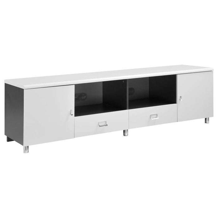 Burkett - 2-Drawer TV Console - White And Gray - Simple Home Plus