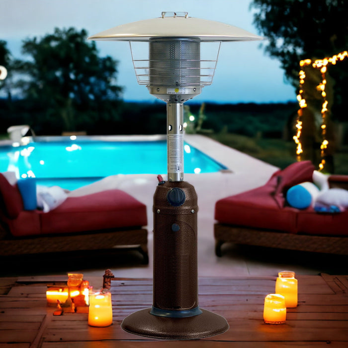 11000 Btu Steel Propane Cylindrical Pole Tabletop Patio Heater - Bronze