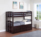 Kensington - Twin Over Twin Bunk Bed With Trundle - Cappuccino - Simple Home Plus