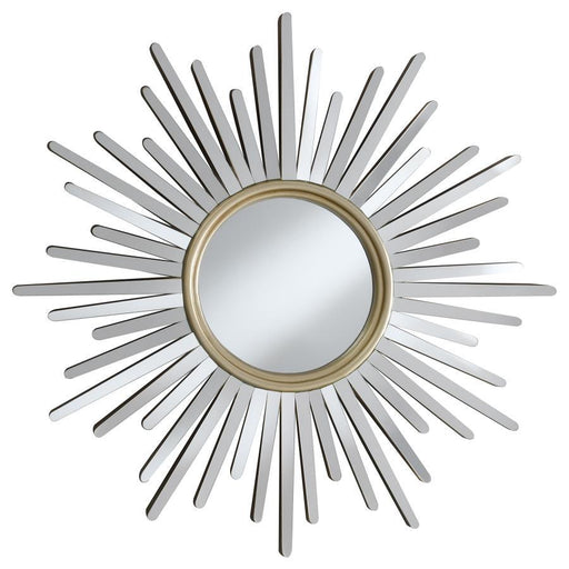 Beiwen - Sunburst Wall Mirror - Champagne And Silver - Simple Home Plus