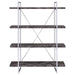 Grimma - 4-Shelf Bookcase - Rustic Gray Herringbone - Simple Home Plus