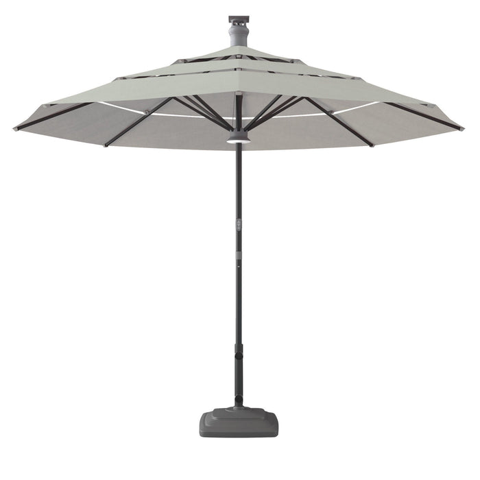 Color Sunbrella Octagonal Lighted Market Smart Patio Umbrella - White