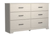 Stelsie - White - Six Drawer Dresser - Simple Home Plus