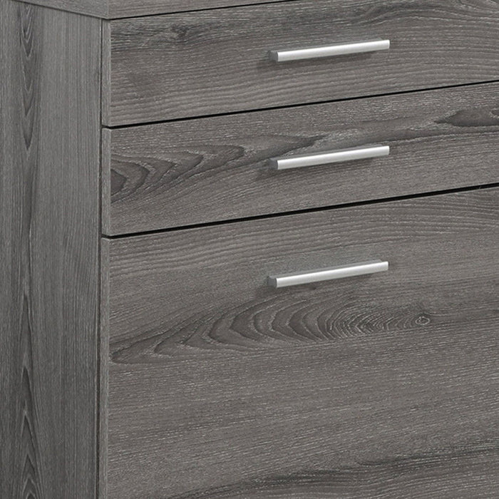 Particle Board 3 Drawers Filing Cabinet - Dark Taupe Black