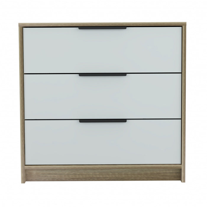 Three Drawer Dresser - Light Oak / White