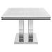 Kerwin - Rectangle Faux Marble Top Dining Table - White And Chrome - Simple Home Plus