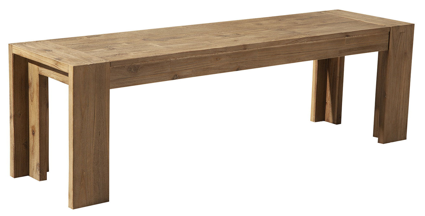 Distressed Wood Dining Bench - Natural