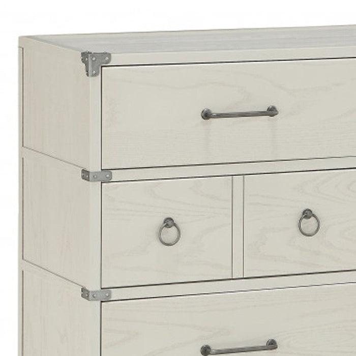 Six Drawer Solid Double Dresser - Gray