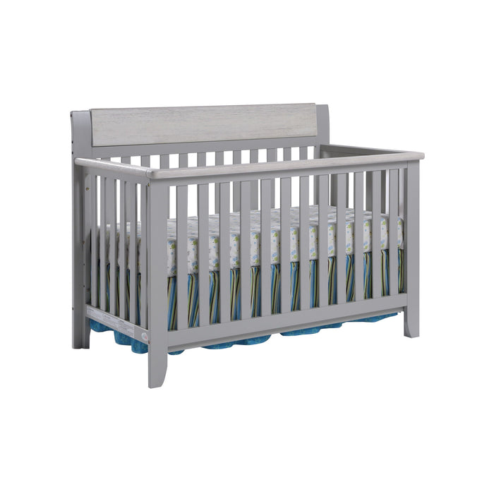 Solid And Manufactured Wood Standard Four In One Convertible Crib - Gray