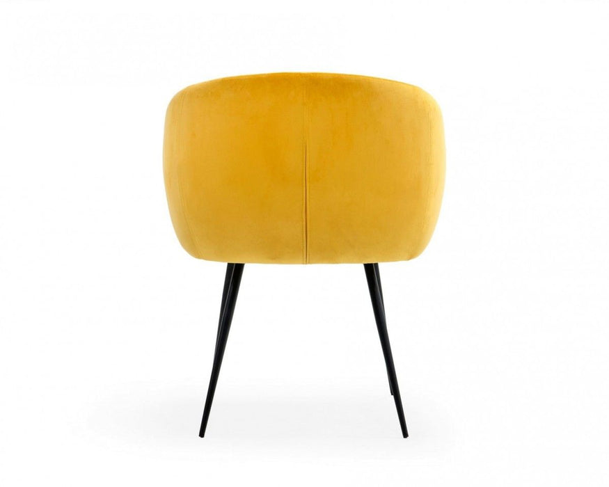 Velvet Modern Dining Chair - Yellow