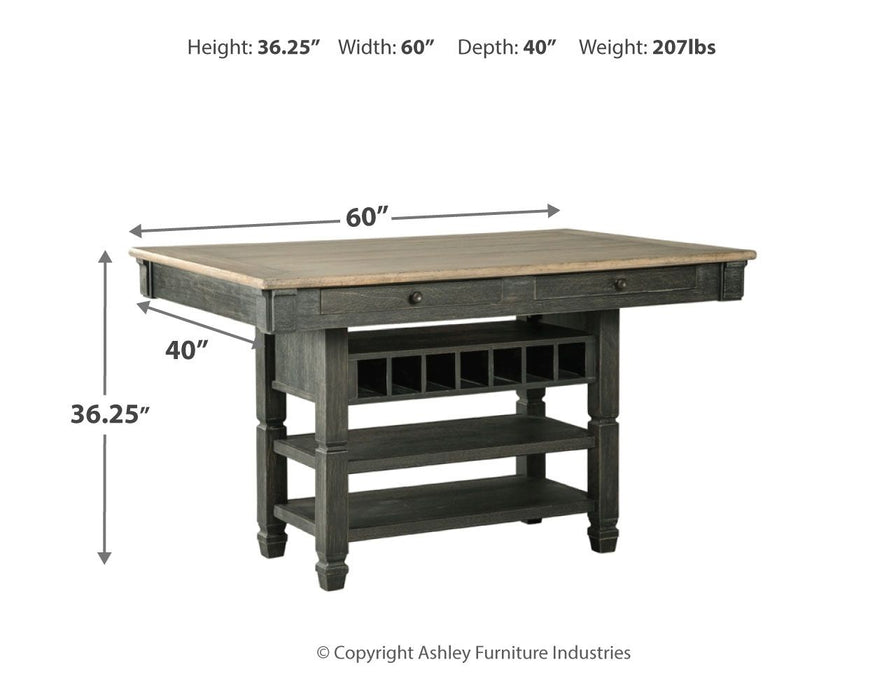 Tyler - Black / Gray - Rectangular Dining Room Counter Table - Simple Home Plus